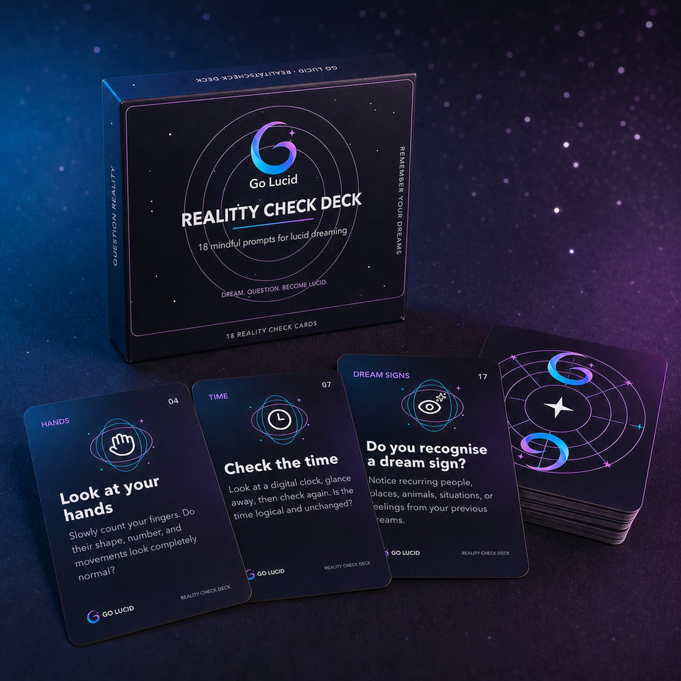 Go Lucid Reality Check Deck box and English cards