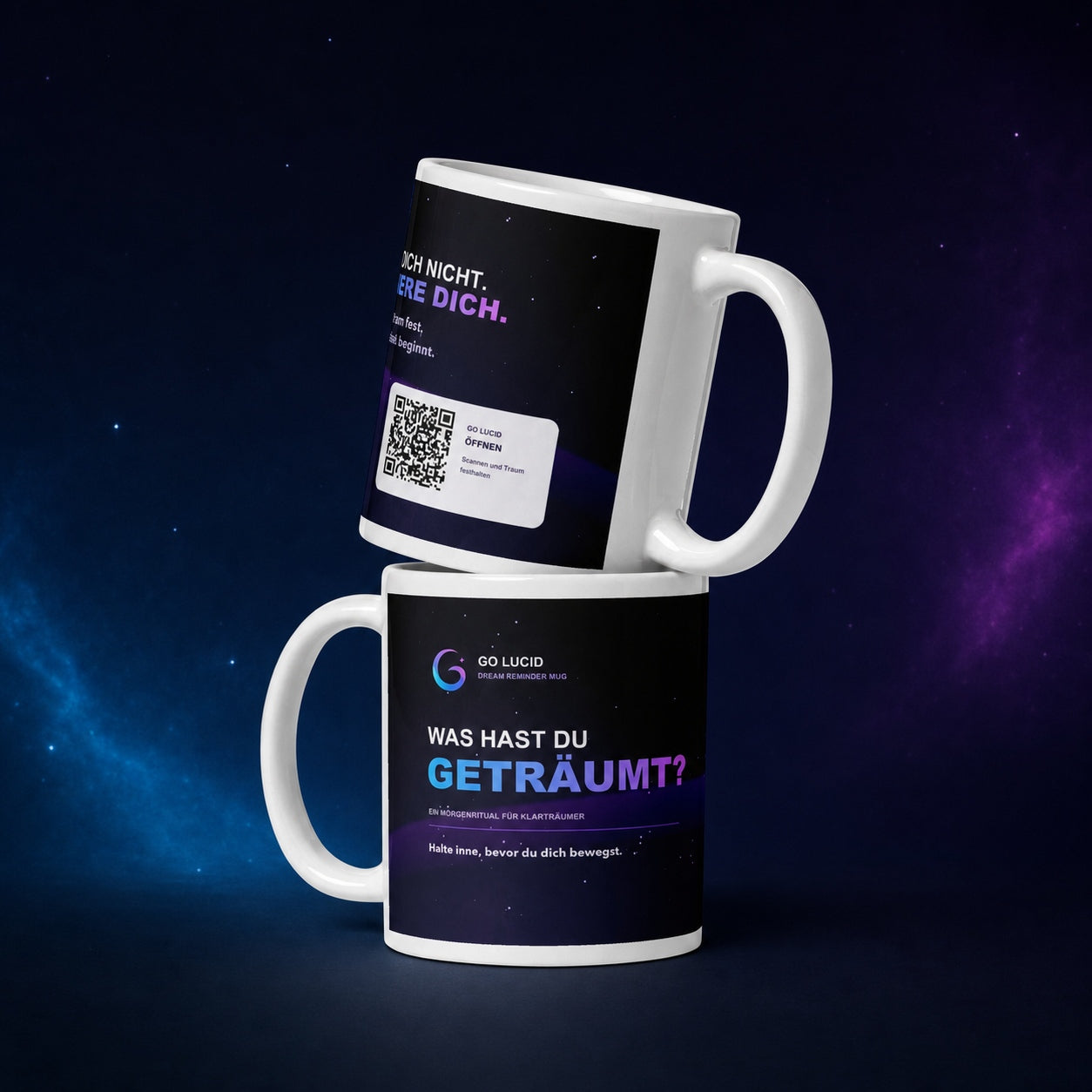 Go Lucid dream reminder mug, German approved final mockup