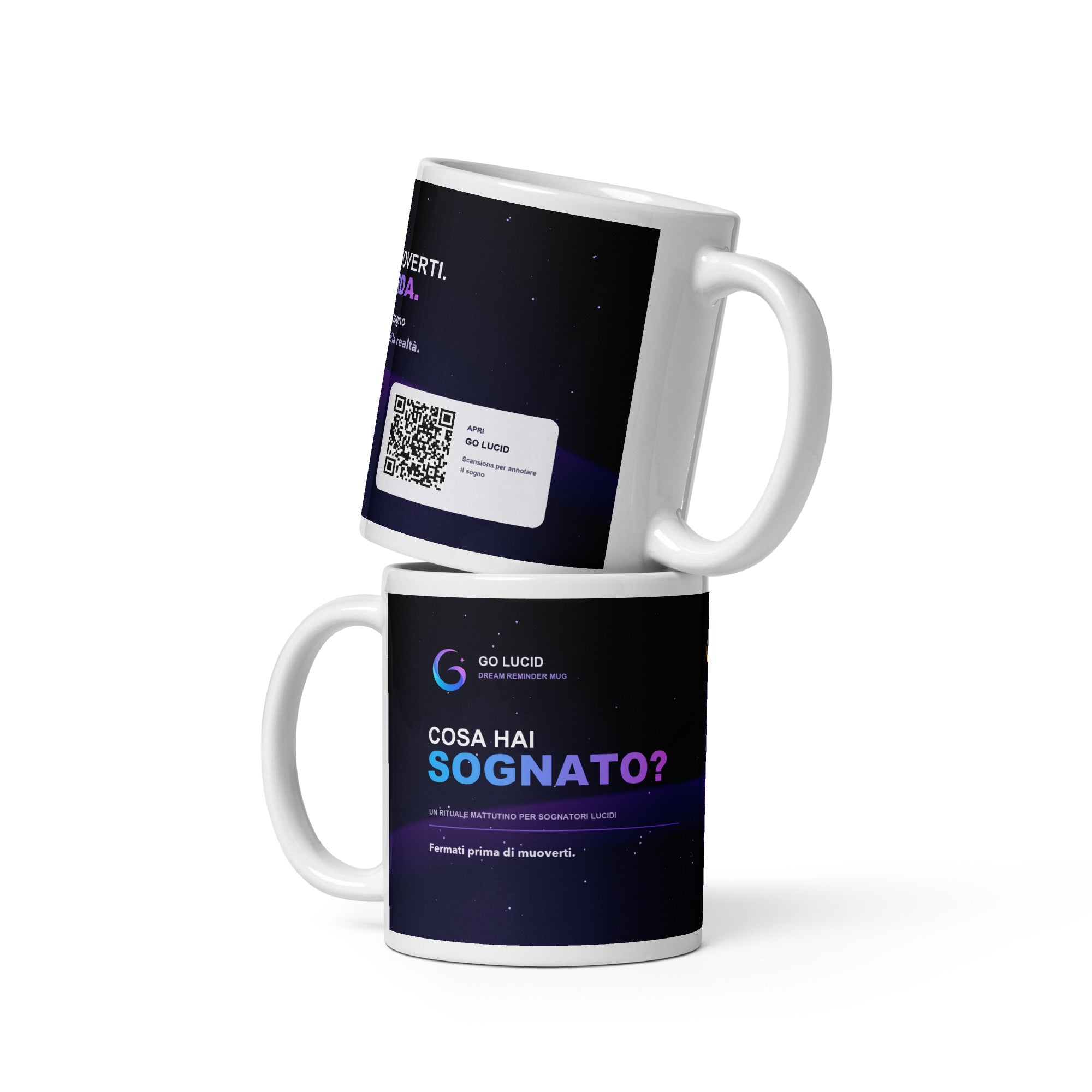 White glossy mug, Italian print