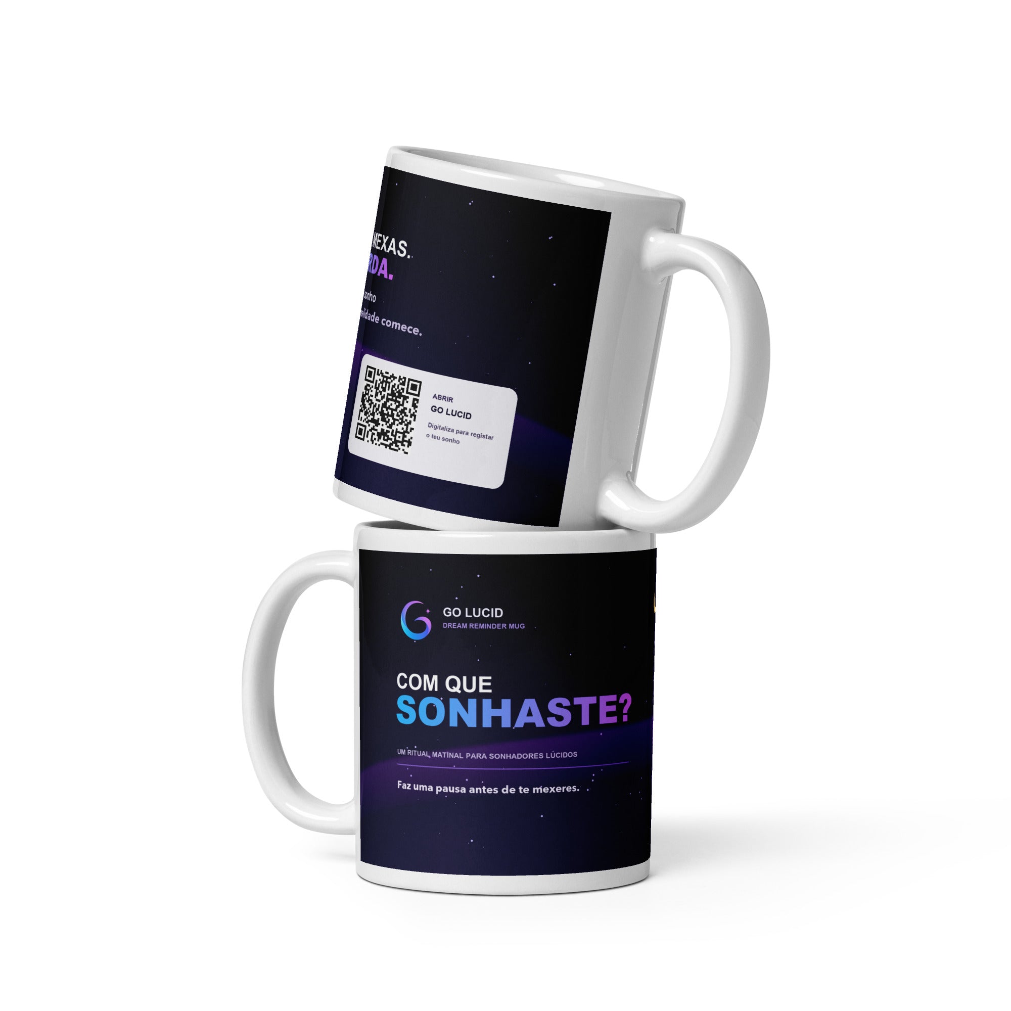 White glossy mug, Portuguese print